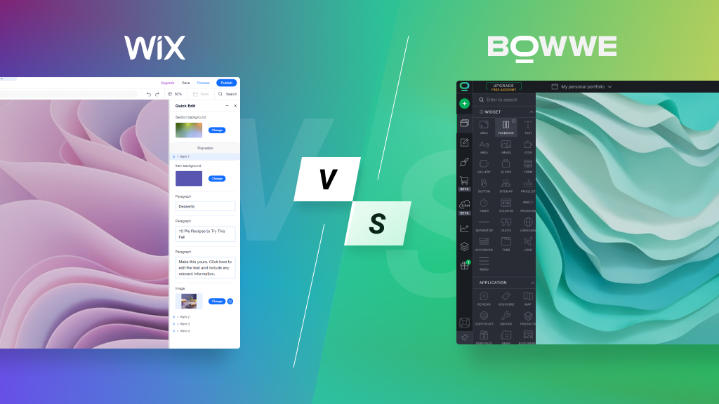 BOWWE vs. Wix | Escolha o seu construtor de sites fácil de usar!